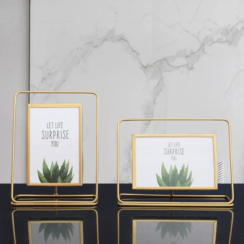 Penny Wise® | Trending Slim Gold Metal Photo Frame | Durable & Tarnish Resistant Gold | Eco Friendly Metal | Classy Looking Desk Accessory | Home & Office Decor | Single Piece (Vertical Orientation)