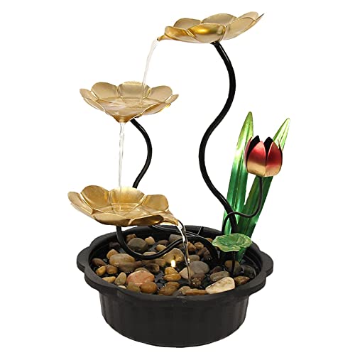 ATORSE® Electric Tabletop Fountains 3 Tiers Feng Shui Flowing Water for Office Decor