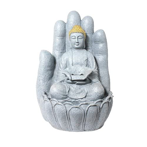 Big Bulk Hand Shaped Grey Colour Fountain for Living Room Home Decor Garden Decoration and Drawing Room (Large Fountain : 48 x 50 x 78 cm)