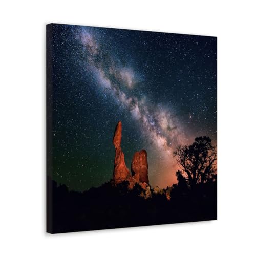 GADGETS WRAP Canvas Gallery Wrap Framed for Home Office Studio Living Room Decoration (17x17inch) - Night View Stars