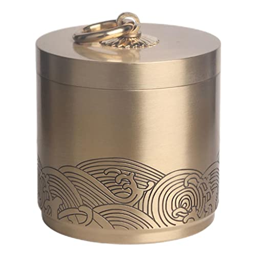 UJEAVETTE® Brass Ashtray with Lid Retro Style Decoration for Living Room Desktop Home