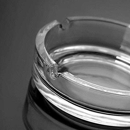 NISIXDEC Ashtray Glass Round | Tabletop Ash Tray Indoor Outdoor Home Decor Set Of (Set Of 1 | Hard Glass | Bpa Free)