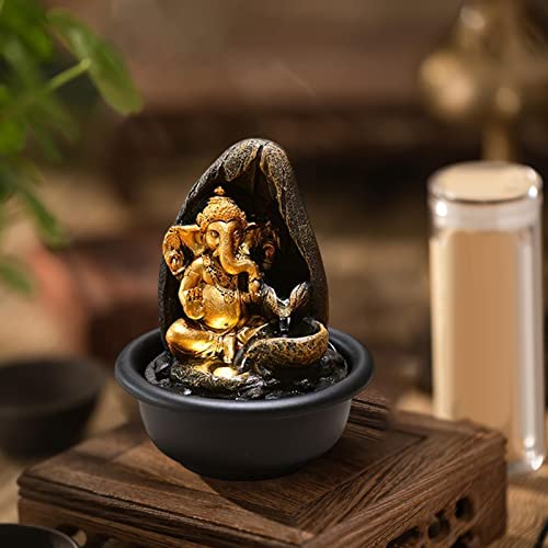 CALANDIS® Tabletop Water Fountain Buddha Statue for Office Farmhouse Birthday Gifts Hindu Ganesha Statue'