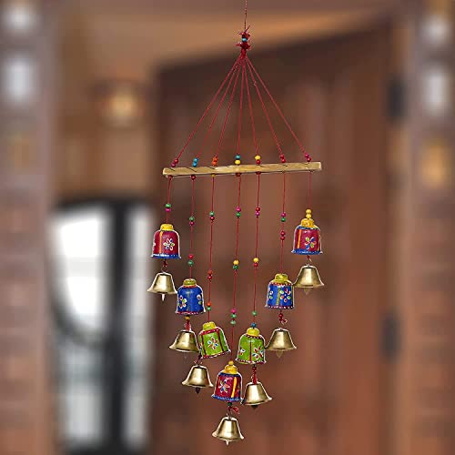 Balaji Trading Company Rajasthani Handicraft Hand Painted Wind Chimes, Windchime for Balcony for Positive Energy, Bell Hanging for Friend and Relative (Hanging Chime, 1)