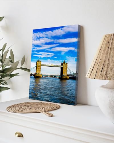 GADGETS WRAP Canvas Gallery Wrap Framed for Home Office Studio Living Room Decoration (9x11inch) - Tower Bridge With Blue Sky