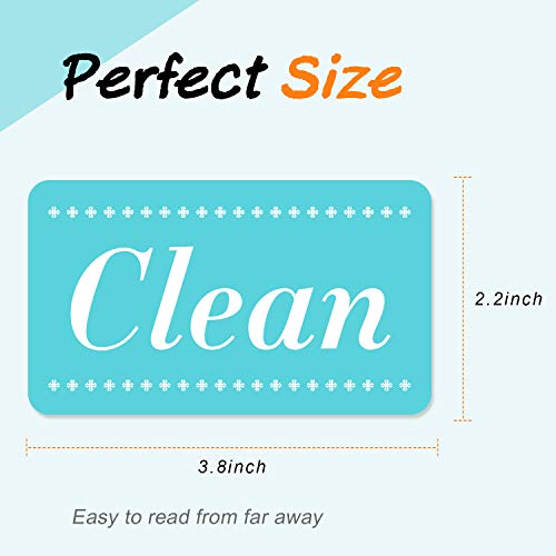 Dishwasher Magnet Clean Dirty Sign - 2Pcs Dishwasher Magnets Double Sided Flip Sign with Bonus Metal Magnetic Plate, Reversible Indicator Works for Home Kitchen Dishwasher