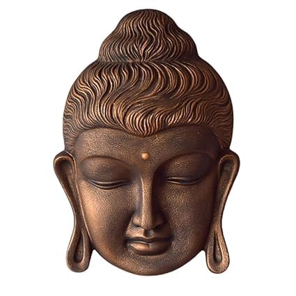 Shawshank 2.5 Feet Curly Buddha Head Wall Hanging Mural Showpiece for Home Entrance Decor, Office, Study Room - Idol Statue Buddha face Wall Mount/Buddha Curly Hair Face Wall Hanging