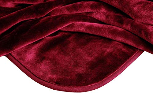 HANUMANT Enterprises 500 TC Polyester Super Soft Mink Single Bed Blanket (63 X 85 Size, Maroon) skinfriendly