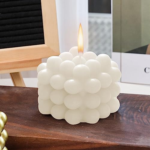 SAZ DEKOR Scented Candles Geometry Bubble Candles for Office Christmas Photo Props White