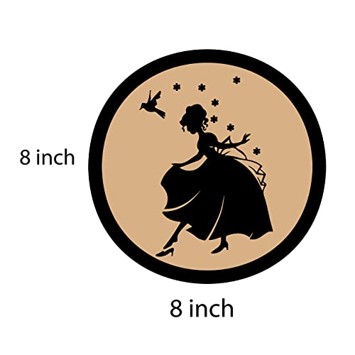 DOTME Dancing Cinderella Wooden With Vinyl Sticker Decorative Design Wall Décor For Home Kids Bedroom Living Room Hall DIY Art 8 INCH