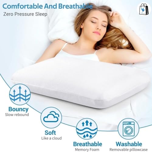 E-Callum Bed Pillow with Memory Foam for Sleeping Neck & Shoulder Pain Remove Cooling Comfort (Extra Soft Premium) - ESF_BP_King