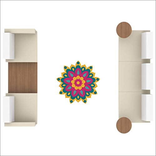 Diwali Special - Colourful Decorative Rangoli Sticker Size- 30 cm x 30 cm Set of 2 (AS151)