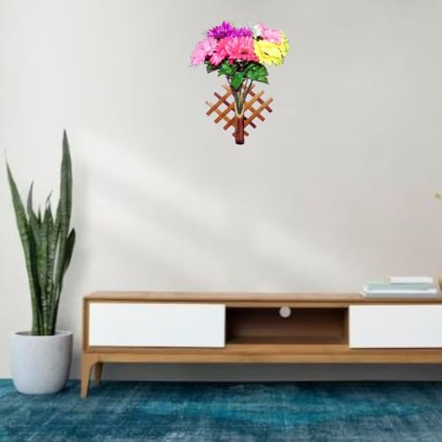 Singaa Wall Mounted Hanging Bamboo Wood Flower Vase ∣ Stand for Home Office Garden Decore (Vases Only) (1)