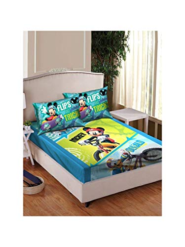 Athom Trendz Disney Mickey Mouse Cotton Double Bedsheet 270 x 270 cm