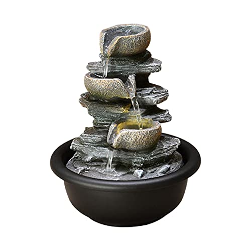 CALANDIS® Indoor Waterfall Fountains Meditation Relaxing Office Decor Desktop Fountain Pan | 1 Tabletop Fountainâ (EU Plug)