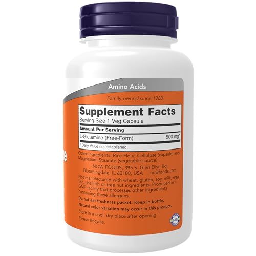 Now Foods L-Glutamine Capsules 500mg - 120 Capsules