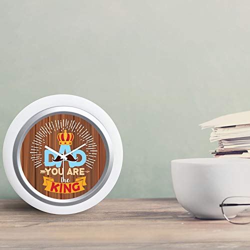 TheYaYaCafe Yaya Cafe You are King Dad Desk Clock for Father - 6x6 inches