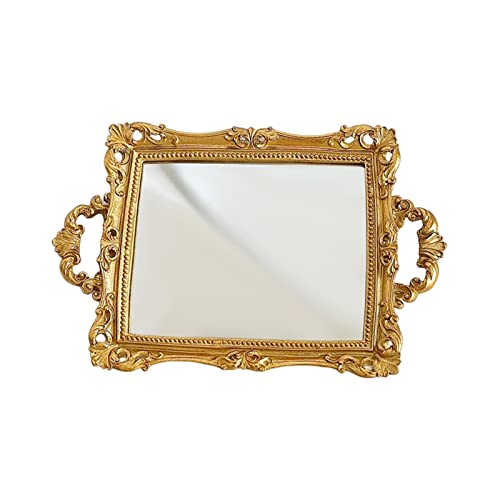 CALANDIS Mirror Tray Rectangle Decorative Tray for Living Room Dinner Table Bathroom