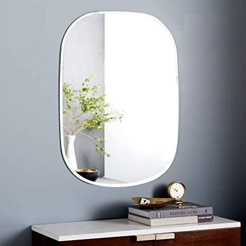 Seven Horses Frameless Oval Bevelled Mirror 16 X 24 inch.