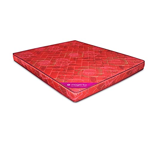 Magenta Siesta 4 Inch High Resilience Foam Dual Comfort Mattress, Double Size Medium Firm Mattress with Superior Comfort Pressure Relief & Cooler Sleeping -(Red, 78 X 48 X 4 Inch)