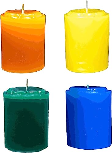 The Decor Affair Mystical Rainbow Whispers - Pack of 4 Vibrant Candle Delights with Unparalleled Elegance and Everlasting Glow