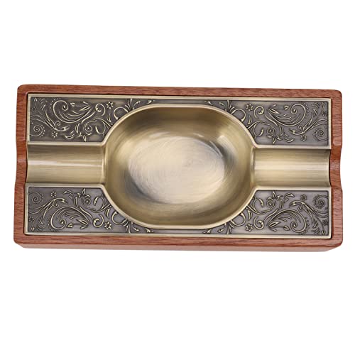 Cigar Ashtray, Portable Easy To Clean Light Luxury Outdoor Cigar Ashtray for Patio (Bronze Plating)