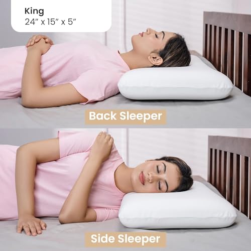 E-Callum Bed Pillow with Memory Foam for Sleeping Neck & Shoulder Pain Remove Cooling Comfort (Extra Soft Premium) - ESF_BP_King