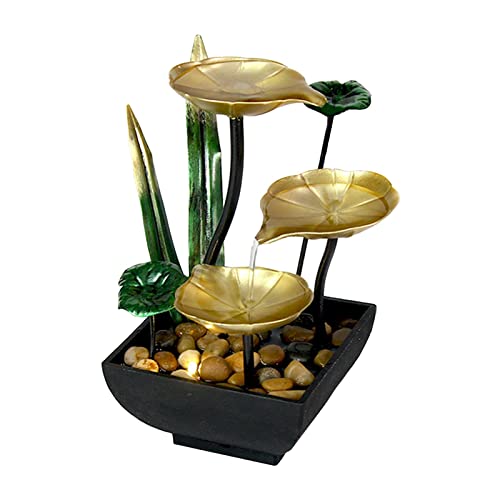 CALANDIS Tabletop Water Fountain Ornament Waterfall with LED Light Living Room