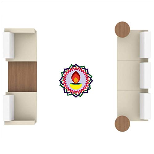 Diwali Special - Colourful Decorative Rangoli Sticker Size- 30 cm x 30 cm Set of 2 (AS138)