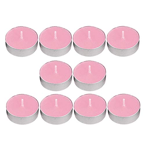 ATORSE® 10Pcs Smokeless Round Tealight Candles 3.5X1Cm Pink