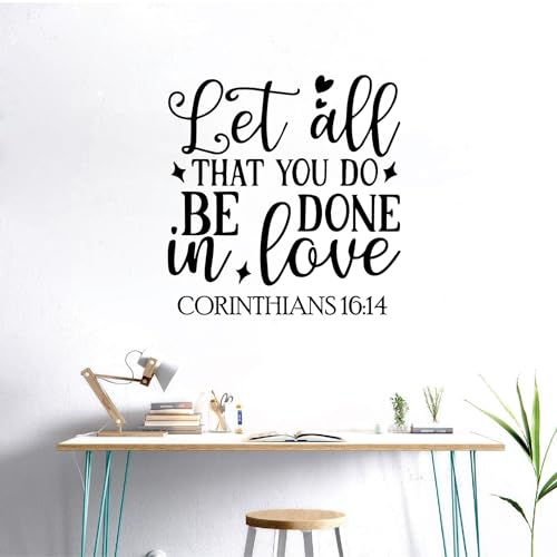 VVWV Let All That You Do Bible Quotes Wall Sticker for Home Bedroom Hall Living Room Wall L x H 53 cm x 55 cm