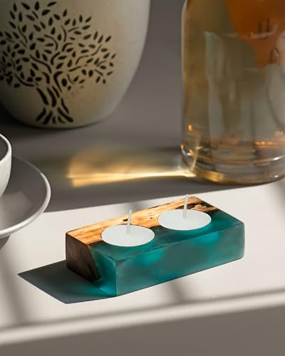 SILKEN Island Paradise Wood and Epoxy Tea-Light Holder