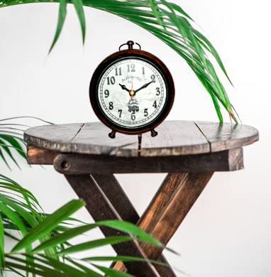 ALI NAUTICAL Handmade Wooden Table Top Clock Desk Clock |Authentic 1972| Antique Stayle Home & Office Study Living Room Decoration Table Clock Gift Item