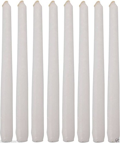 atorakushon Paraffin Wax Smokeless Scented White Tapered Stick Candles Decorate for Diwali Pack of 8