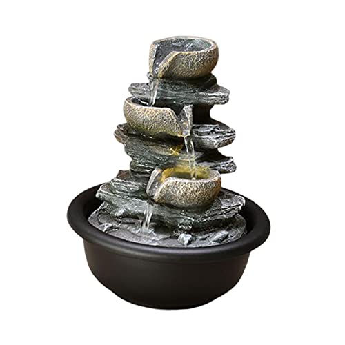 BNF Indoor Waterfall Fountains Mini Waterfall Flowing Water Ornament Waterscape Style C