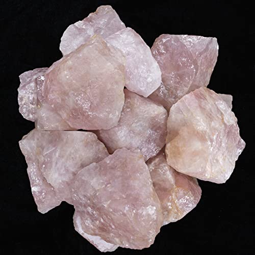 Zaicus Rose Quartz Rough Stone - Raw Stones and Crystals Bulk for Tumbling, Jewelry Making, Cabbing, Lapidary, Fountain Rocks, Decoration, Wire Wrapping, Reiki Crystal (500 Gram)