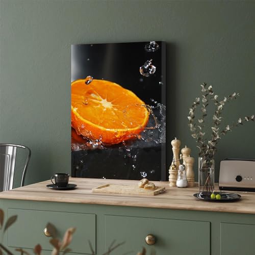 GADGETS WRAP Canvas Gallery Wrap Framed for Home Office Studio Living Room Decoration (11x17inch) - Orange Slice