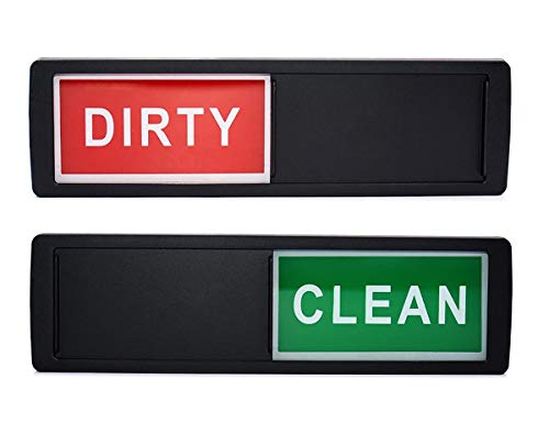 Dishwasher Clean Dirty Indicator, Easy to Read & Slide, Can DIY Sign (Black Dirty/Clean)