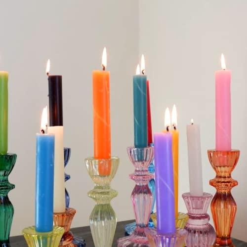 Candlestock Hippie Drippy Drip Candles - Pack of 66 Dripping Taper Candles - Wine Bottle Melting Candle (6 of Each Color)