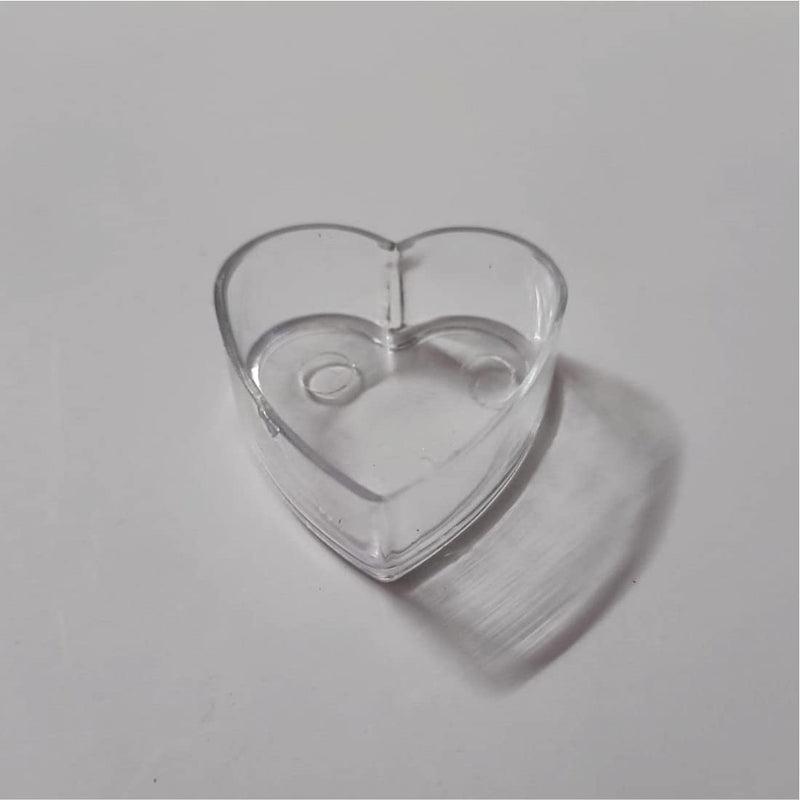 Ukiyo International - Transparent Clear Heart Shape Tealight Cups for Candle Making Resin Art & Craft DIY (100 Piece)