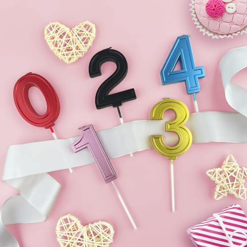 Black 9 Number Birthday Candle for Cake, 2.76 Inch Number Cake Candles for Wedding Anniversary Decoration Happy Birthday Party Celebration