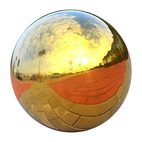 ATORSE® 304 Stainless Hollow Ball Seamless Mirror Ball Sphere Home Garden Gold 200Mm