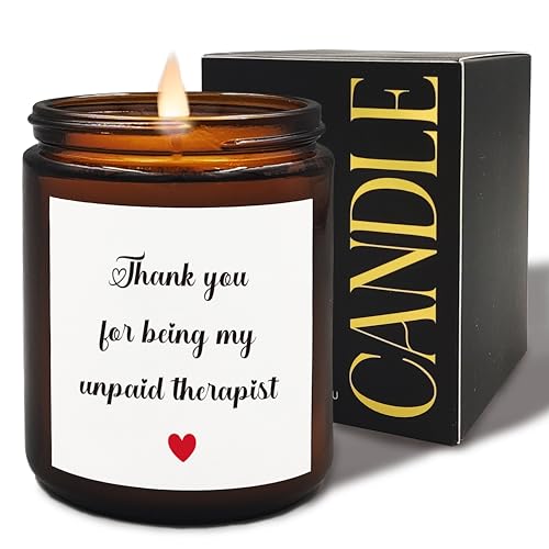 XUISWELL Thank You for Being My Unpaid Therapist Candle, Thank You Friendship Candles Gifts for Women Friends, Best Unique Friendship Friend Bestie Candle Gifts Holders Candles Jar