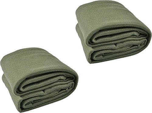 Goyal's ® Double Fleece Blanket Green Set of 2