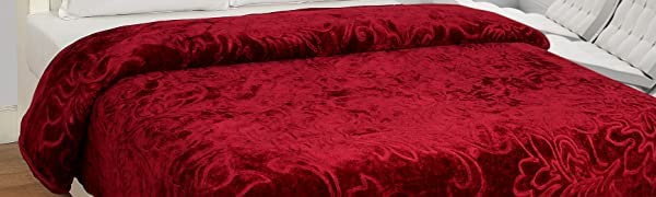 HANUMANT Enterprises 500 TC Polyester Super Soft Mink Single Bed Blanket (63 X 85 Size, Maroon) skinfriendly