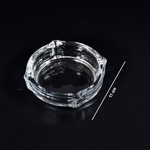 Glass Brunswick Crystal Quality Cigar Cigarette Ashtray Round Tabletop for Home Office Indoor Outdoor Home DÉCOR