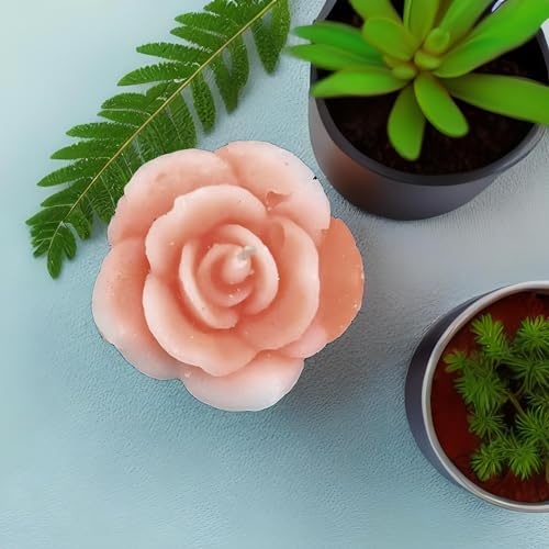 The Decor Affair Set of 6 Stunning Rose Flower Wax Floating Candles - Unique Water Flower Shaped Diyas/Candles for Home Decor, Diwali, and New Year Festivities.