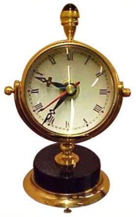 Antique Gifts Moon Marble Clock 3 Inch Designer Marine Table Decorative Brass Clock Nautical Classic Gift