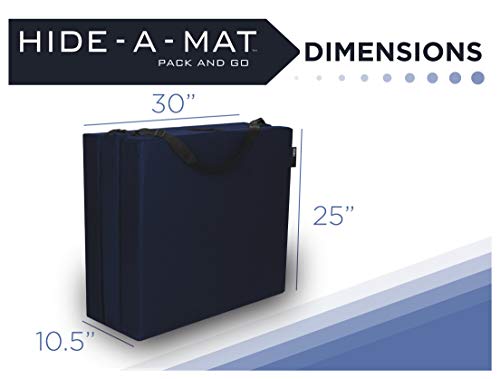 American Furniture Alliance Hide A' Mat 3.5 x 30 x 75 inch Jr Twin TriFold Mattress, Navy