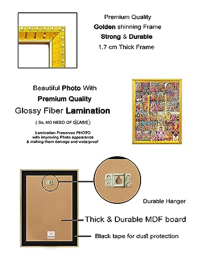 Koshtak Ram Darbar/Ram Parivar Religious photo frame with Laminated Poster for puja room temple Worship/wall hanging/gift/home decor (30 x 23 cm)……